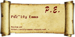 Pálfy Emma névjegykártya
