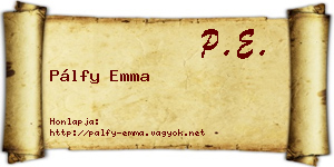 Pálfy Emma névjegykártya
